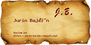 Jurin Baján névjegykártya